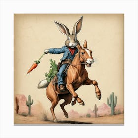 Rabbit On A Horse 1 Canvas Print