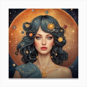 Astrology Girl Canvas Print