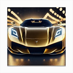 Gold Sports Car 3 Canvas Print