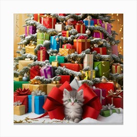 Leonardo Phoenix 09 A Majestic Snowflocked Christmas Tree Over 0 Canvas Print