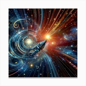 Spaceship In Space 1 Canvas Print