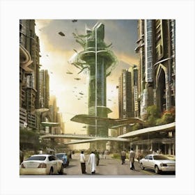 Futuristic Cityscape 138 Canvas Print