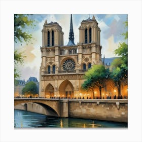 Notre Dame Paris France Art Print 1 Canvas Print