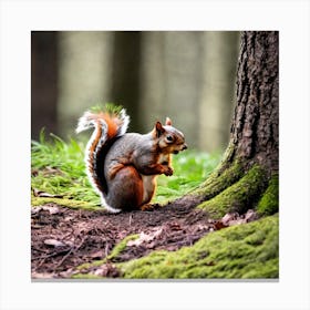 Squirrel In The Forest 99 Canvas Print