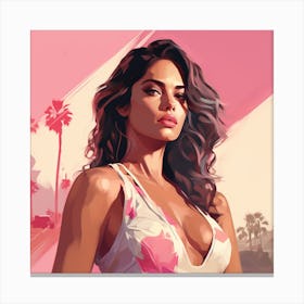 Grand theft auto Adrianna Lima Canvas Print