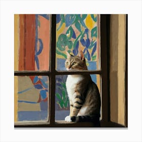 Cat In The Window 2 Canvas Print