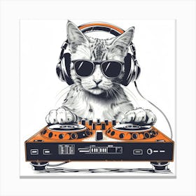 Dj Cat 3 Canvas Print