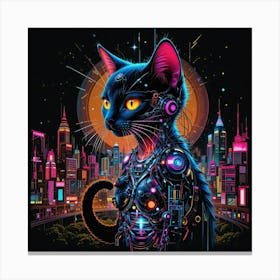 Cat In The City 5 Canvas Print