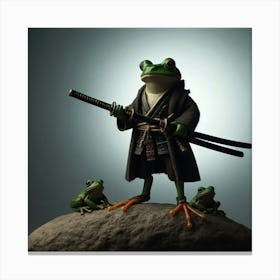 Frog Samurai Canvas Print