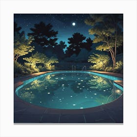 Swimming Art Print (8) Canvas Print