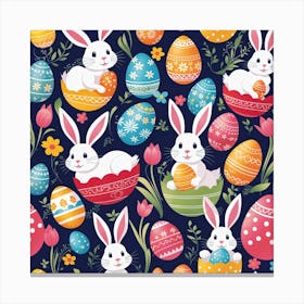 Easter Bunny Seamless Pattern Canvas Print