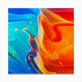 Firefly Red, Yellow, Blue, Orange, 3d, Flowing, Drops, Milk, Turquoise, Glowing, Background, Vibrant (9) Canvas Print