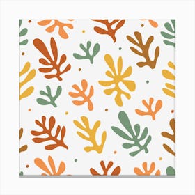 Autumn Leaves Seamless Pattern Canvas Print