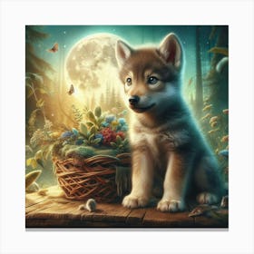 Luno the wolf cub 6 Canvas Print