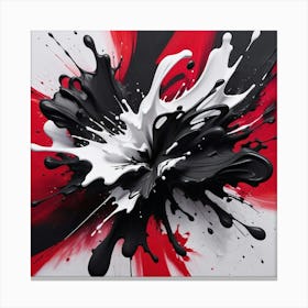 Black And Red Splash 1 Canvas Print