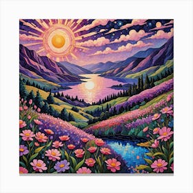 Sunset In The Mountains 16 Canvas Print