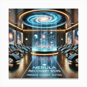 Futuristic Nebula Recovery Suites In The Celestial Canvas Print