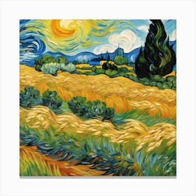 Landscape, Vincent Van Gogh Art Print 3 Canvas Print