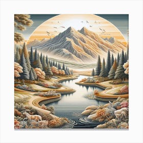 Mountain Scene 1 Canvas Print