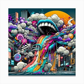 Psychedelic City 17 Canvas Print