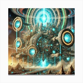 A Massive Futuristic Fortress Known As The Multive Canvas Print