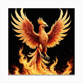 A Phoenix Rising From The Ashes Embodying Rebirth And Resilience 5 Canvas Print