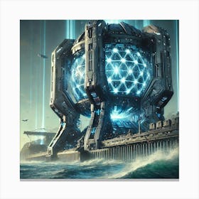 A High Tech Sci Fi Scene Showcasing The Leviathan Canvas Print