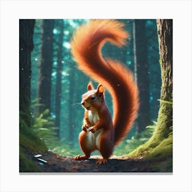 Red Squirrel In The Forest 54 Canvas Print