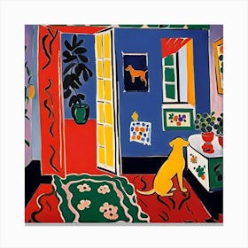 Dog In The Room Abstract Canvas Print
