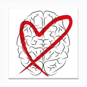 Heart In Brain Brain Mind Psychology Love Canvas Print