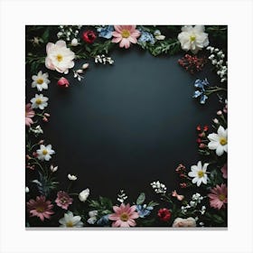 Frame Of Flowers 1 Canvas Print