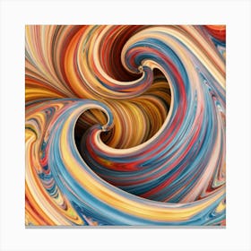 Close-up of colorful wave of tangled paint abstract art 29 Canvas Print