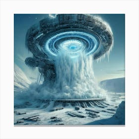 A Futuristic Sci Fi Depiction Of The Frostspire Ob Canvas Print