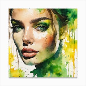 Watercolor Of A Woman 5 Canvas Print