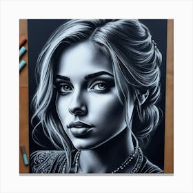 Black And White Drawing 3 Canvas Print
