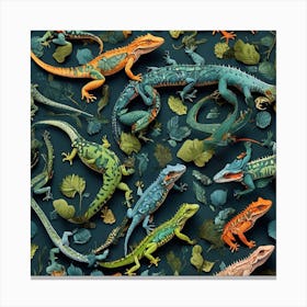 Lizards pattern Canvas Print