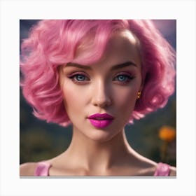 Pink Haired Girl Canvas Print