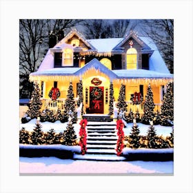Christmas House Decoration Canvas Print