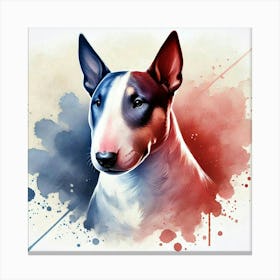 Watercolor Bull Terrier 1 Canvas Print