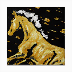 Golden Horse Painting Canvas Print