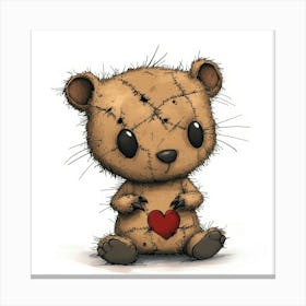 Teddy Bear With Heart 23 Canvas Print