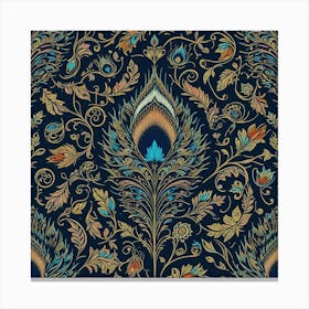 Peacock Wallpaper Canvas Print