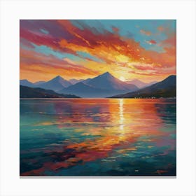 Sunset Over The Mountains Canvas Print