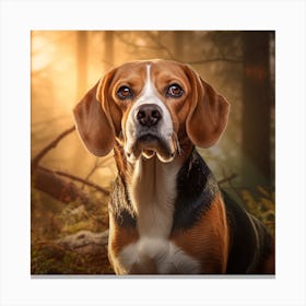 Beagle In The Forest Canvas Print