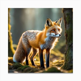 Red Fox In The Forest 48 Canvas Print