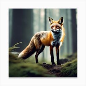 Red Fox In The Forest 25 Canvas Print