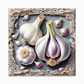 Garlic In A Frame 5 Canvas Print