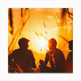 Sunset With Friends Canvas Print