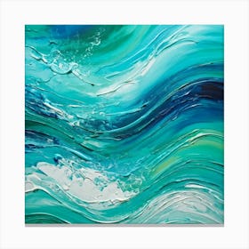 Abstract Turquoise Waves Embracing A Fresh Nautical Texture Gently Lapping Across The Canvas Blend (1) Canvas Print