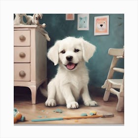 Cute Dog Nursery Art Print (5) Canvas Print